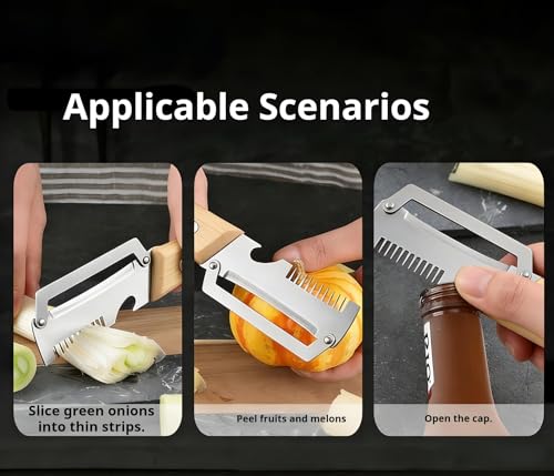 vegetable peeler，3 in 1ultra-sharp stainless steel blade, suitable for peeling fruits and vegetables, with bottle opener, (3PCS) by Child interest - Used condition - Image 2