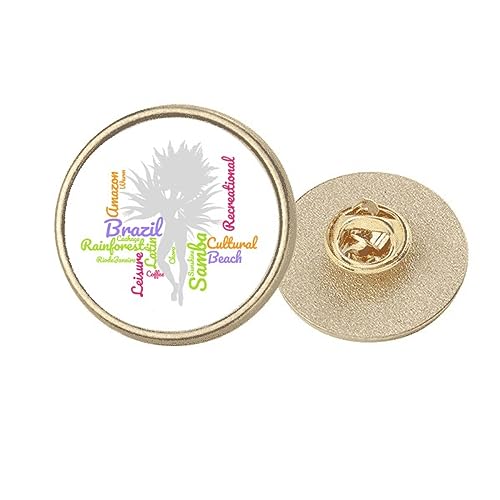 Broche Brésil Danse Samba Clip Métal Doré Rond Badge Vêtement Culturel M