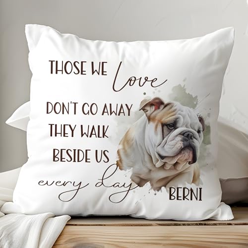 Own Photo Personalised Custom Bespoke Memorial Memory Cushion Pet Loss Throw Pillow Dog Pup Puppy Cover Insert Name Comfort Message Quality Printed Personalized Unique Gift