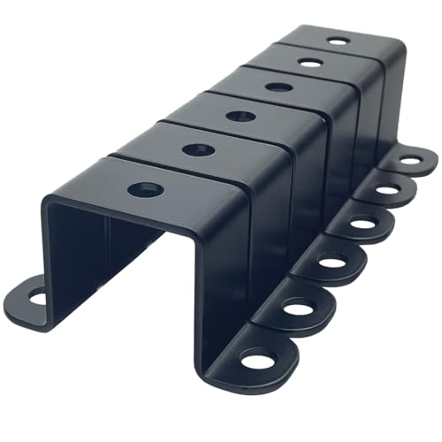 Image of 6 PCS 1.5x1.5 inch Square Pipe Tube Strap Clamps,1.5 inch metal u shaped bracket, steel u clamp bracket for mounting,Black