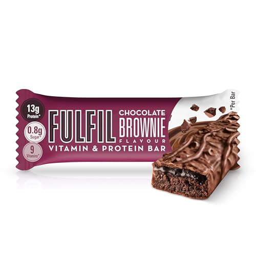 Fulfil Vitamin and Protein Bars (15 x 40g Bars) - Chocolate Brownie Flavour - 15g High Protein, 9 Vitamins, Low Sugar
