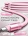 LISEN 10FT USB C Cable Fast Charging, Chubby 240W Cable USB C to USB C Fast Charging Soft Silicone USBC to USBC Parallel Cable for iPhone 17 Pro Max 16 15 Samsung S25 Ultra MacBook Pro Air iPad Pink