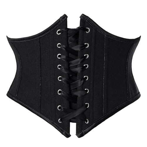 Scarlet Darkness Corset Belt for Women Floral Lace Up Boned Underbust Corset Waist Belts
