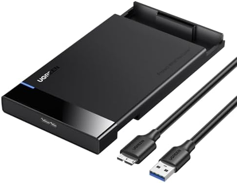 UGREEN Festplattengehäuse 2,5 Zoll 5Gbps Externes Gehäuse | Festplattengehäuse 2,5 Zoll, UASP unterstützt, werkzeugfrei, USB 3.0 auf SATA III bis zu 5Gbps SATA Gehäuse