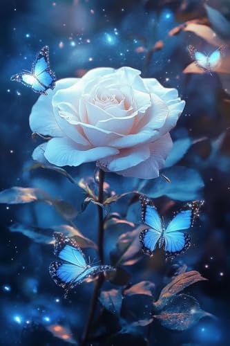 Peinture Diamant Pour Deco Chambre ou Idée Cadeau Femme - Kit Diamond Painting Fleurs