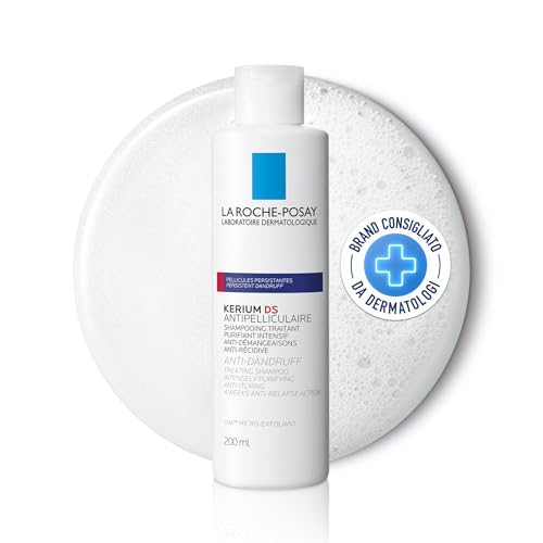 La Roche-Posay Toleriane Kerium DS, Shampoo Anti-Forfora Intensivo, Riduce e Lenisce il Prurito, Efficace già dalla Prima Applicazione, Con LHA e Acido Salicilico, 200ml