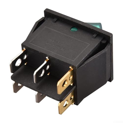 Double Rocker Switch 6 Terminal with Red Green Light Indicator 16A ...