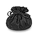 Drawstring Jewelry Pouch - Silk Jacquard (Black)