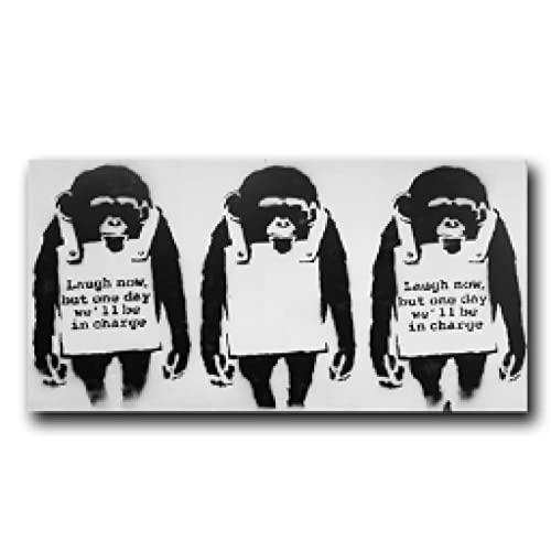 Toile Singe Street Art 30x60cm tableau moderne orang-outan pour décoration salon sans cadre