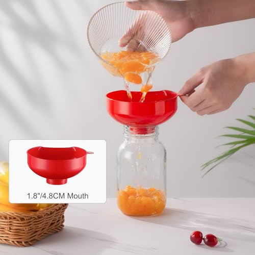 Pisol Wide Mouth Funnels for Kitchen Use, Versatile Food Grade Funnels for Filling Bottles, Plastic Cooking Funnel Set with Strainer, Large Long Neck Funnel for Canning, Mason Jar, Shampoo, Liquids - Thumbnail 2