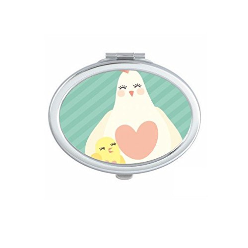 Miroir compact de poche portable pour retouches maquillage motif Pâques vert