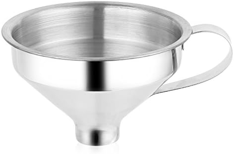 Aozita 18/8 Stainless Steel Spice Funnel with Handle for Spice Jars - Professional Grade Kitchen Tools