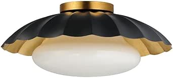 Maxim Primrose - 1 Light Flush Mount-6.75 Inches Tall and 16 Inches Wide-Black/Gold Leaf Finish