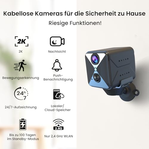 aidowocam Mini Kamera Full HD Überwachungskamera für Startseite Sicherheit Live Übertragung WLAN mit Bewegungsmelder