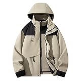 Clearance Items Under 5 Dollars Women's Waterproof Ski Jacket Mountain Windproof Rain Windbreaker Jacket with Hood Warm Lined Winter Snow Coat (Khaki, Medium)