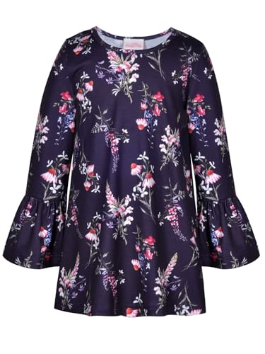 Bonny Billy Girl's Clothing Set 2 Pcs Floral Ruffle Long Sleeve Jersey Top + Leggings3