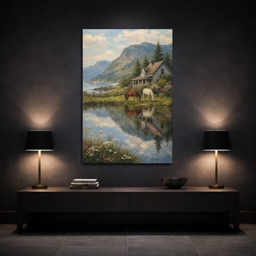 Tableau de mer grand format pour habiller un mur au-dessus de cheminée