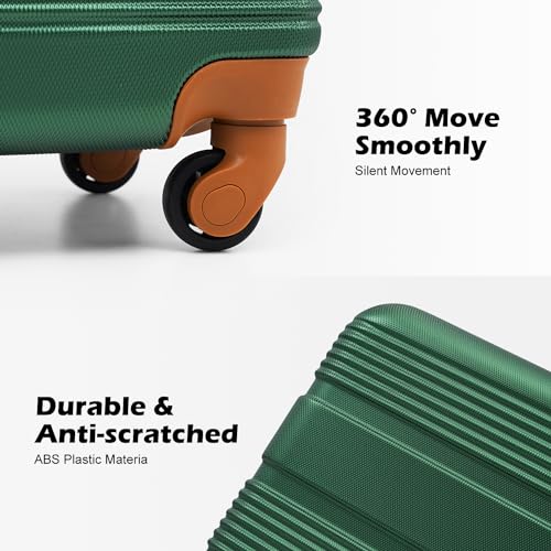 Image of LONG VACATION Luggage Sets with Spinner Wheels, Carry on Suitcase 3 Piece