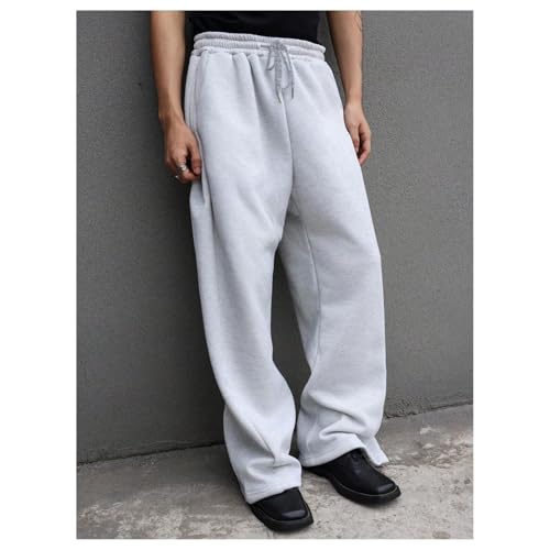 Mens Baggy Sweatpants Open Bottom Wide Leg Sweat Pants with Pockets Big and Tall Loose Cotton Joggers Y2k Streetwear4