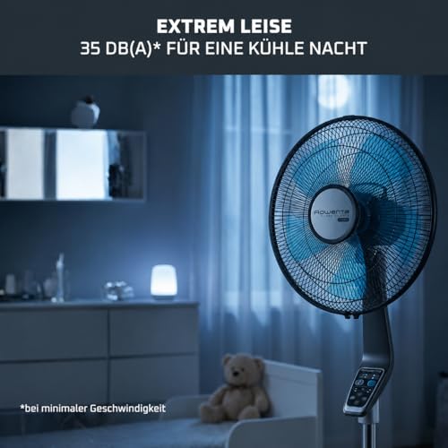 Rowenta VU5670 - Standventilator Turbo Boost Silence Extreme mit Fernbedienung, Durchmesser 40 cm, Superleise, Schwarz/Silber 4