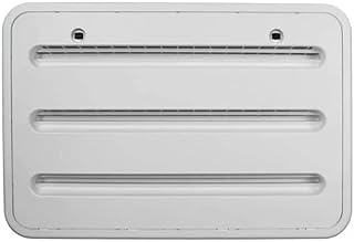Dometic RV Refrigerator Lower/Upper Mount Vent - Replacement Vent Assembly for Refrigerators - Paintable Recessed Grid Design with Cut-Out 14" x 22" - Polar White