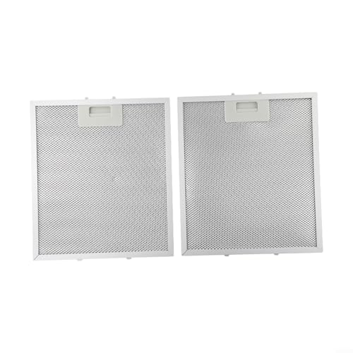 Eawfgtuw 2 Stück Dunstabzugshaubenfilter, 305 x 267 x 9 mm, Metallgitter-Abluftfilter, silberfarbenes Aluminium, 5-lagige Fettfiltration, Kochabgasfilter, Abluftventilatorfilter, Küchengerätefilter