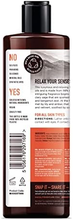 MAN ALIVE Shower Gel for men, 500ml mens body wash & face wash contains a masculine scent, Vegan, SLS Free & sulfate free formula. ideal mens grooming gifts for men (Sandalwood & Tobacco, Single)