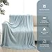 ALPHA HOME Throw Blanket for Couch 50x60 Warm Acrylic Knit Durable Lightweight Bed Blanket Decorative Blanket Tassel with Solid Color Soft All Season Valentine's Day Machine Washable Sky Blue
