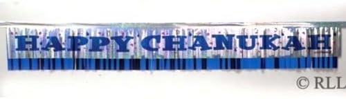 Happy Chanukah Hologram Banner - With Fringes, 5 Feet Long