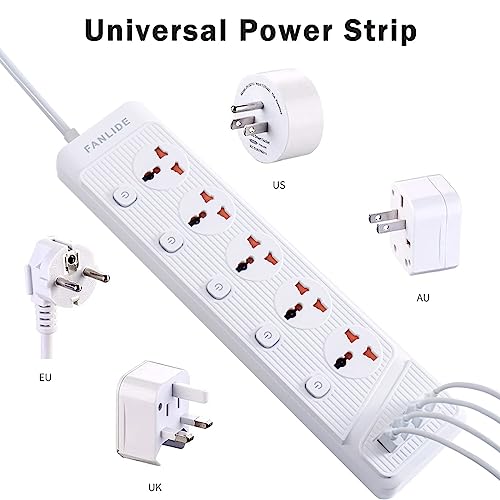 FANLIDE Universal Power Strip with USB C, 5 Outlets 3 USB and 1 USB C Ports, 6.5ft Power Cord Circuit Breaker by FANLIDE - Image 3