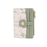 MOSOSA Porte Monnaie Femme, Petit Portefeuille Femme avec Blocage RFID, Porte Carte Femme en Poche à Monnaie et Cadeau pour Une Femmes, Vert