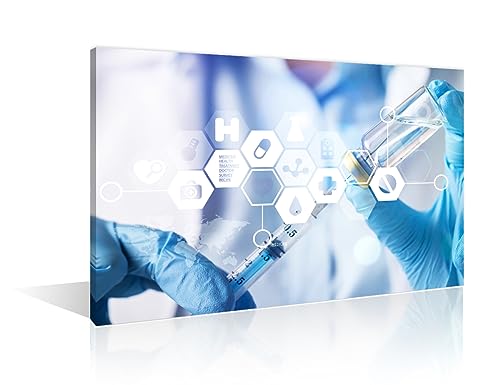 Image of TUMOVO Wall Decor Clinical Laboratory Artwork Wall Art Home Decor Medical Examination Wall Decor for Living Room 1 Pieces Laboratory Contemporary Home Decor Framed Ready to Hang, 24 inch Wx36 H