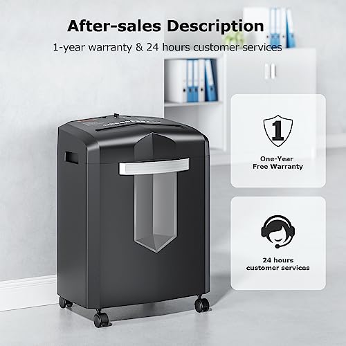 Bonsaii Paper Shredder, 12-Sheet Cross-Cut Shredder For Home Office Use, 20-Minutes Heavy Duty Shredder With 4.2 Gal Pullout Bin & 4 Casters For Credit Card Jam-Proof Shredding Machine (C266-A) #TOP7