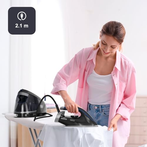 Black+Decker – Centro de planchado Compacto| Ligero| Depósito 1,5L| Golpe Vapor 400g/min| Punta de Precisión| Suela Cerámica| Autolimpieza| Antical| Modo ECO| Diseño ergonómico - imagen 6