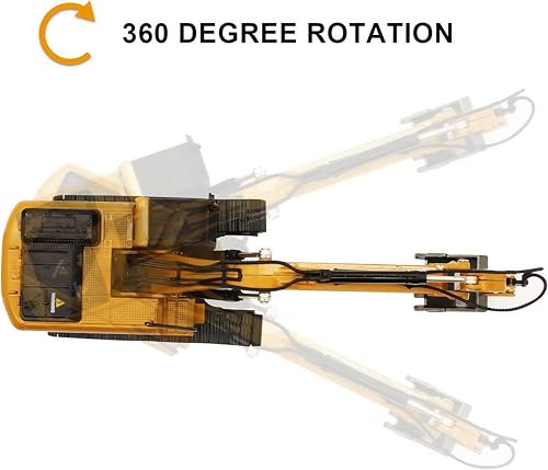Gemini&Genius Tracked Excavator Toy for Kids, 1/50 Scale Diecast Digger Construction Toy, Metal Vehicle Model with 360° Cabin Swivels, Great Gift, Playing Sand, Room Decoration and Collection for Kids - Image 3