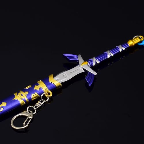 Chewmeter Legend of Zelda Link Weapon Sword Dagger Knife Spear Sheild Action Figure Game Collection Desk Room Decoration Backpack Pendant Gift (Zelda Link's Master Sword)