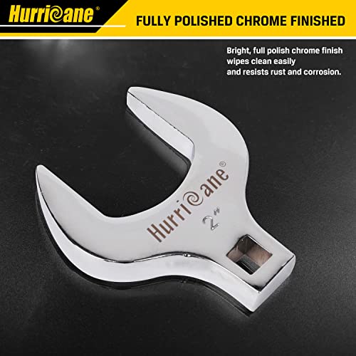 Hurricane 1/2” Drive Crowfoot Wrench Set, 14 Piece Jumbo Crowfoot Flare Nut Wrench Tool Set, Sae Sizes From 1-1/16" To 2" With Storage Tray, With Fully Polished Chrome Finished #TOP4