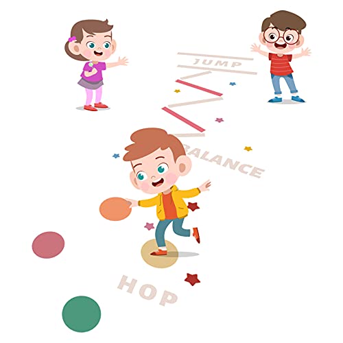 Superduo Number Hopscotch Footprint Ground Wall Decor Puzzle Games Lattice Floor Sticker Decals Creative Kids Jumping Grid Game Art Mural For Living Room School Playroom #TOP2