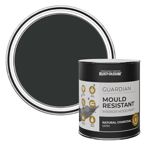 Rust-Oleum Black Guardian Mould Resistant Interior Wood Paint in Satin Finish - Natural Charcoal (Black) 750ml