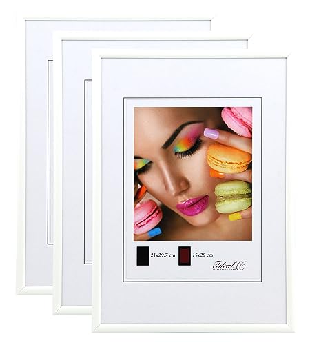 IDEAL TREND New Lifestyle Set Bilderrahmen Wanddeko Collage Poster Rahmen 2er 3er 5er Pack: Farbe: 3er Pack Weiß | Format: 40x50