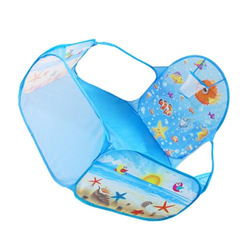 BCOATH Piscina de Bolas Infantil Plegable con Valla Hexagonal y Aro de Baloncesto de Playa Oceánica para Bebés y Cómodo para Interior y Exterior