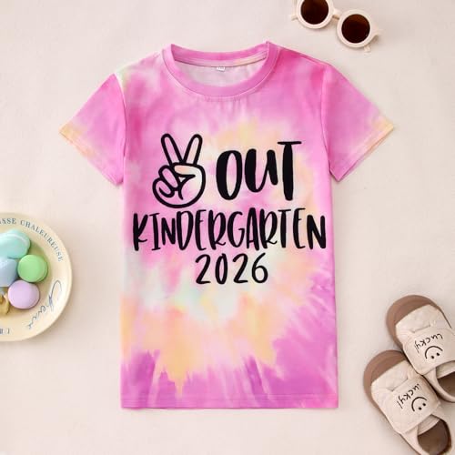 Image of MODNTOGA Kids Girl Boy Peace Out Kindergarten Shirt 2026 Kindergarten Graduation T-Shirt Last Day of School Summer Tee Tops