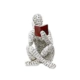 QIYUDA Pulp Reading Women Figurine Resin Thinker Statue Aesthetic Sculpture Room Decor Modern Abstra