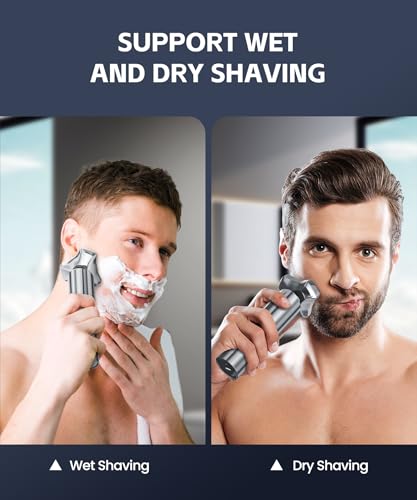 Image of Electric Razor for Men，10,000RPM High-Speed Motor, IPX8 Waterproof, USB Fast Charging, Quick Charge & Travel Lock,Upgraded Titanium Gray