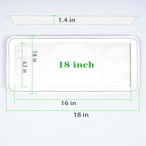 VUWEZ 2 Pack Rectangular Plant Tray Saucer 17-18 Inch, Indoor/Outdoor Water Drip Tray for Flower Planter, Windowsill (7.8 X 17.5'', Terracotta) - 1