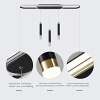 Oninio LED Pendelleuchte mit Fernbedienung, 3-flammig, 100 cm, Schwarz-Gold – Ansicht 7