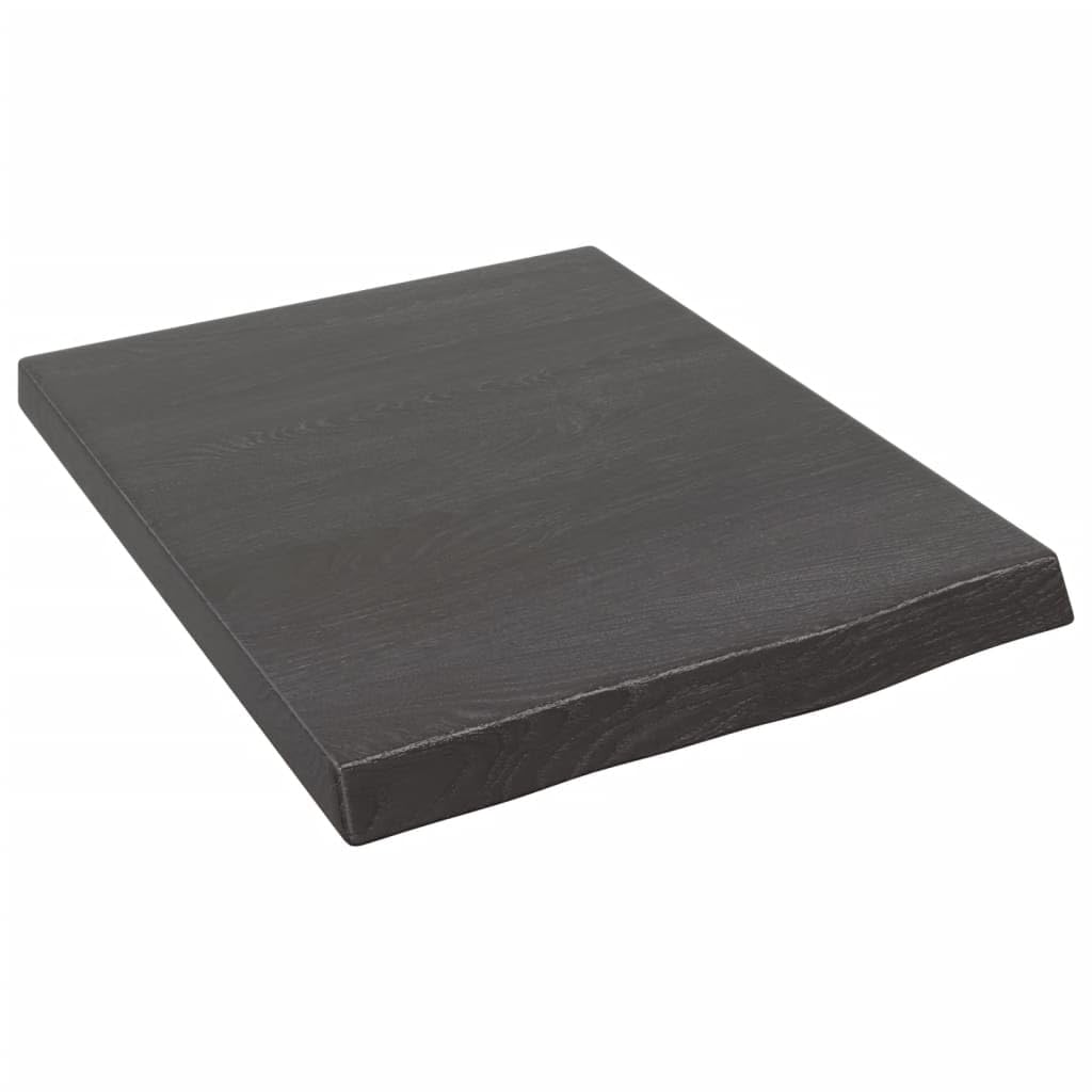 BaraSh Encimera de baño Madera Maciza tratada encimera baño encimera de Madera Mueble baño Madera Maciza Gris Oscuro 40x50x4 cm