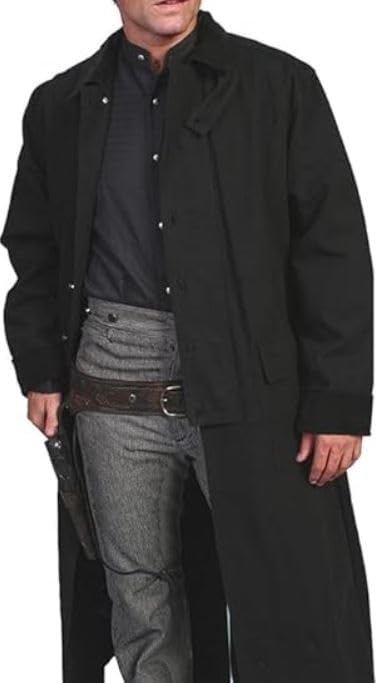 Men's Western Long Duster Old COWBOY Coat Full Length Coats