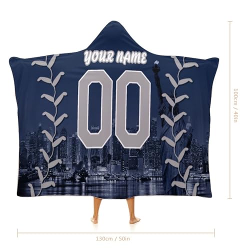 Unickque7 Custom Baseball City Night Skyline Hooded Blankets Personalized With Name Wearable Flannel Blankets Gifts 50 Inch X 40 Inch,60 Inch X 50 Inch,80 Inch X 60 Inch thumb #1