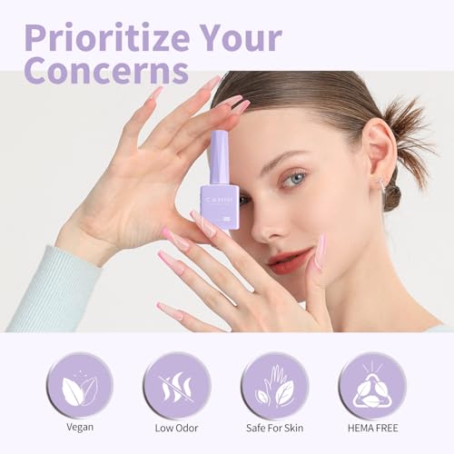 Image of CANNI Lavender Purple Gel Nail Polish, 1Pcs Light Purple Gel Polish Pastel Purple Color Nail Polish Gel High Gloss Soak Off U V Gel Nail French Nail Manicure Salon DIY